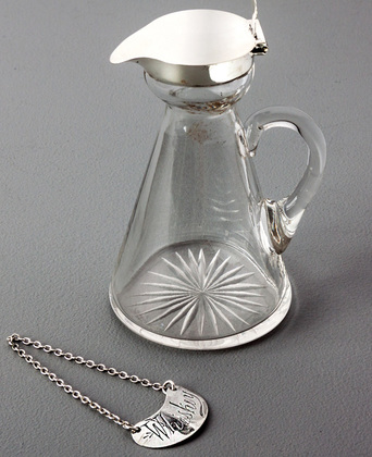 Antique Silver Whisky Noggin or Chota Peg - Whiskey Wine Label
